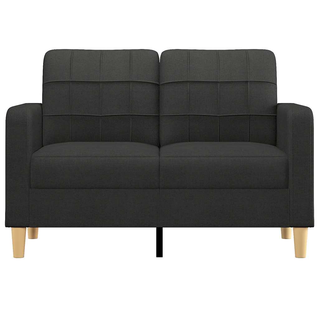 2-seater Sofa Black Polyester fabric, Metal, Textilene