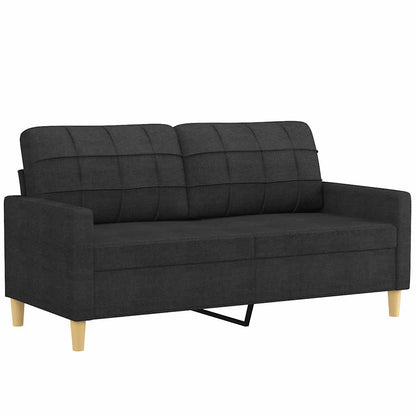 2-seater Sofa Black 100% polyester, foam filling, metal frame
