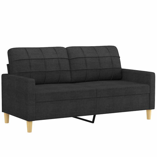 2-seater Sofa Black 100% polyester, foam filling, metal frame