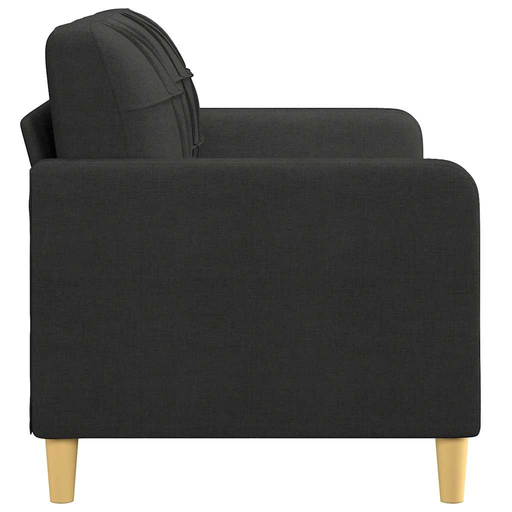 2-seater Sofa Black 100% polyester, foam filling, metal frame