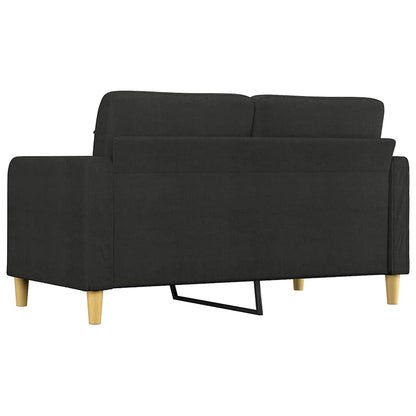 2-seater Sofa Black 100% polyester, foam filling, metal frame