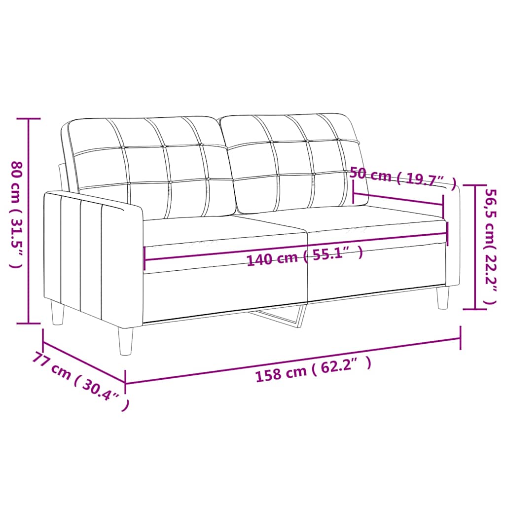 2-seater Sofa Black 100% polyester, foam filling, metal frame