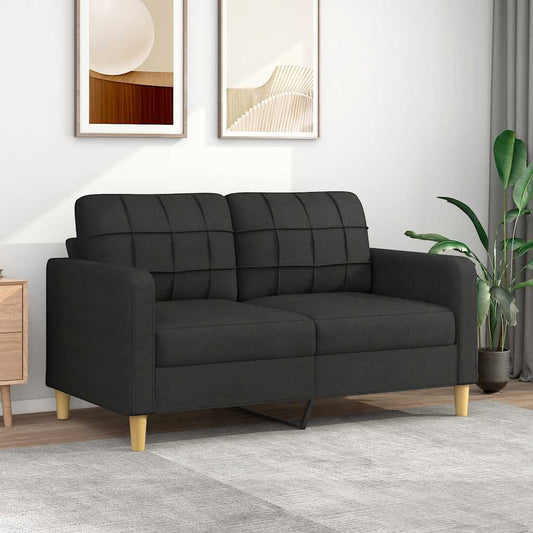 2-seater Sofa Black 100% polyester, foam filling, metal frame