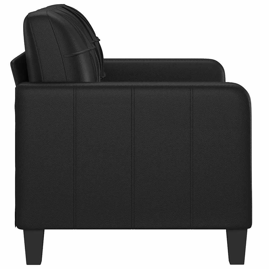 2-seater Sofa Black Faux leather, metal, textilene 2-seater