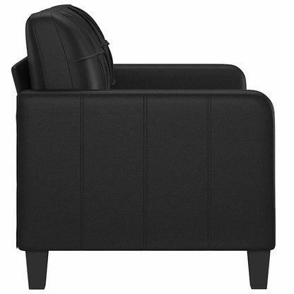 2-seater Sofa Black Faux leather, metal, textilene 2-seater