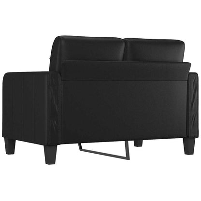 2-seater Sofa Black Faux leather, metal, textilene 2-seater