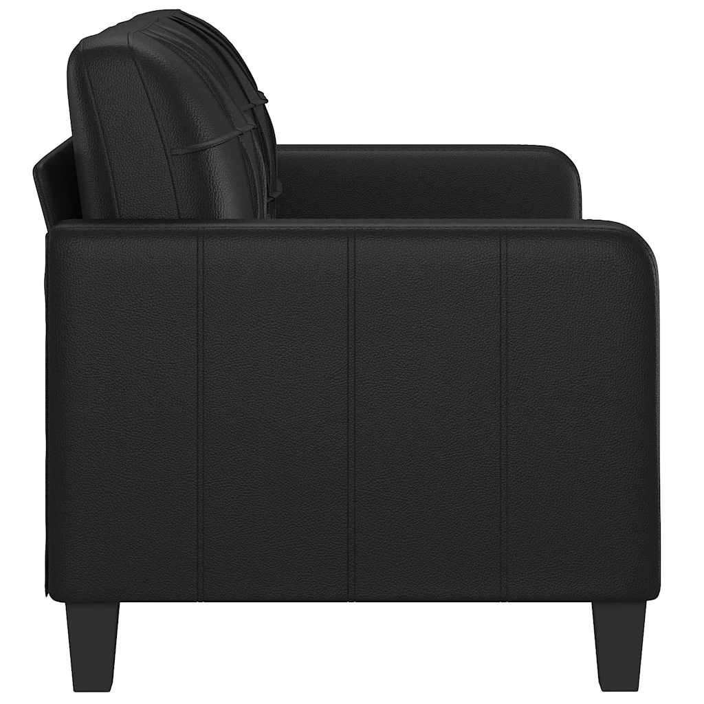 2-seater Sofa Black Faux leather, metal, foam 2-seater Durable