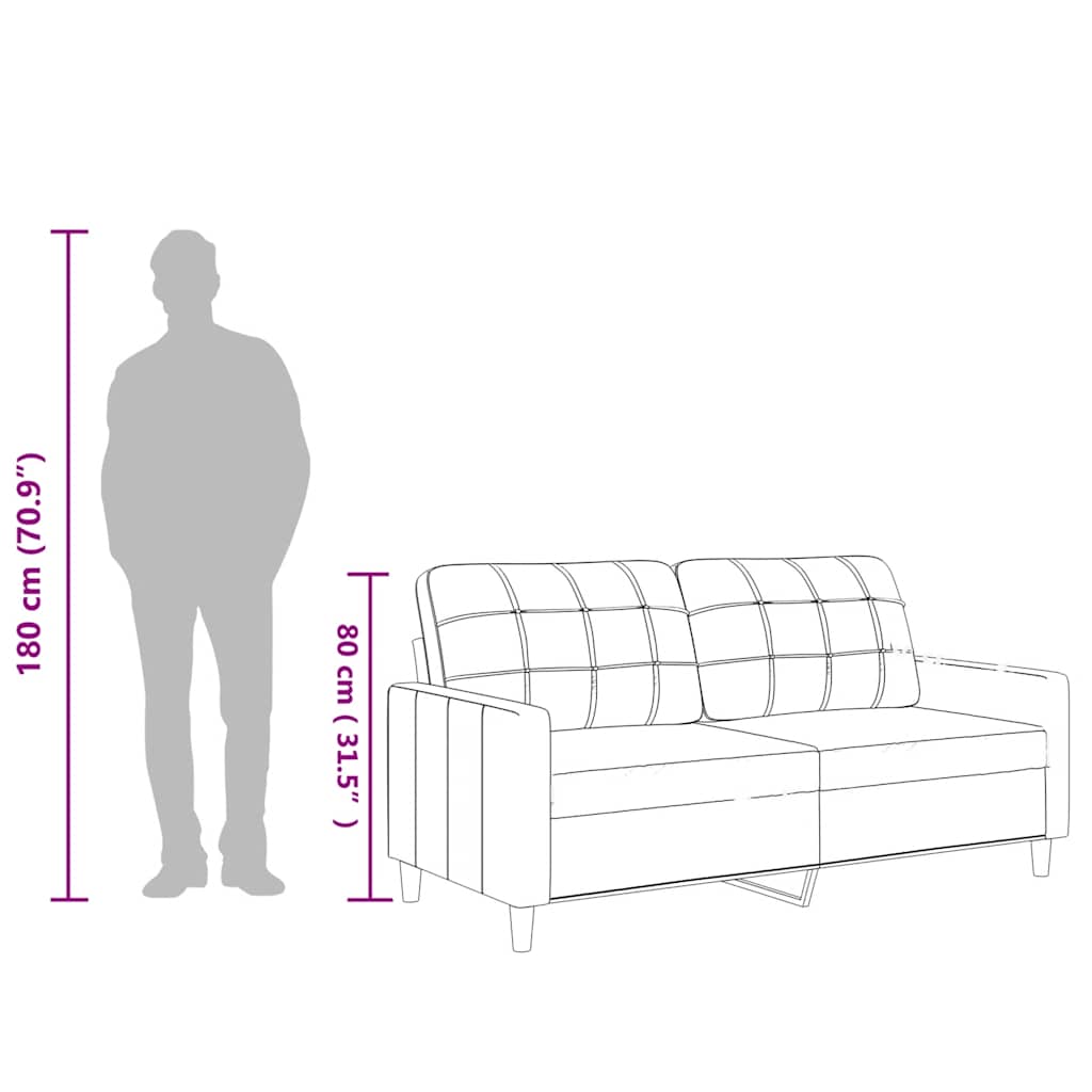 2-seater Sofa Black Faux leather, metal, foam 2-seater Durable