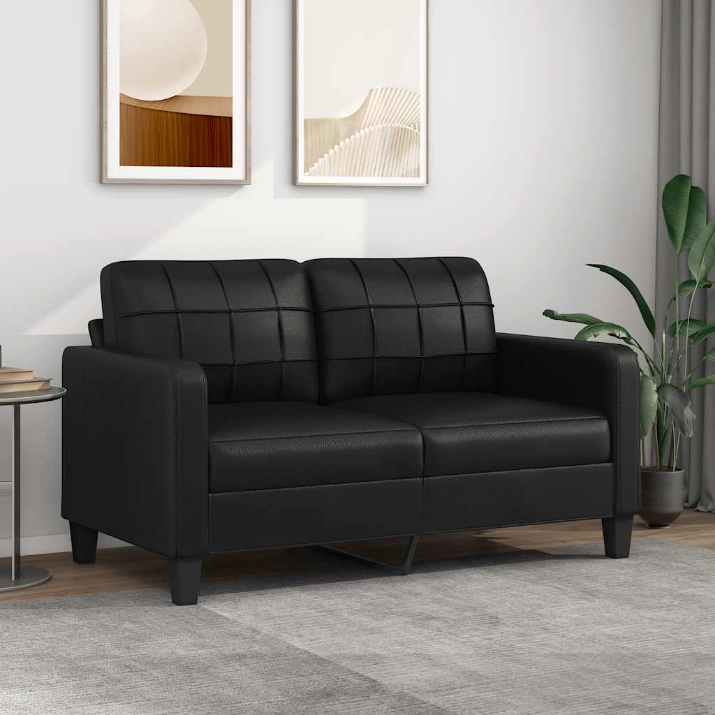 2-seater Sofa Black Faux leather, metal, foam 2-seater Durable