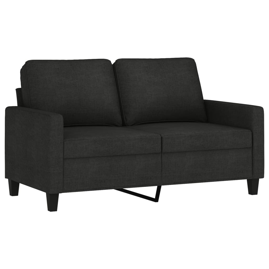 2-seater Sofa Black Fabric (100% polyester), metal frame, textilene