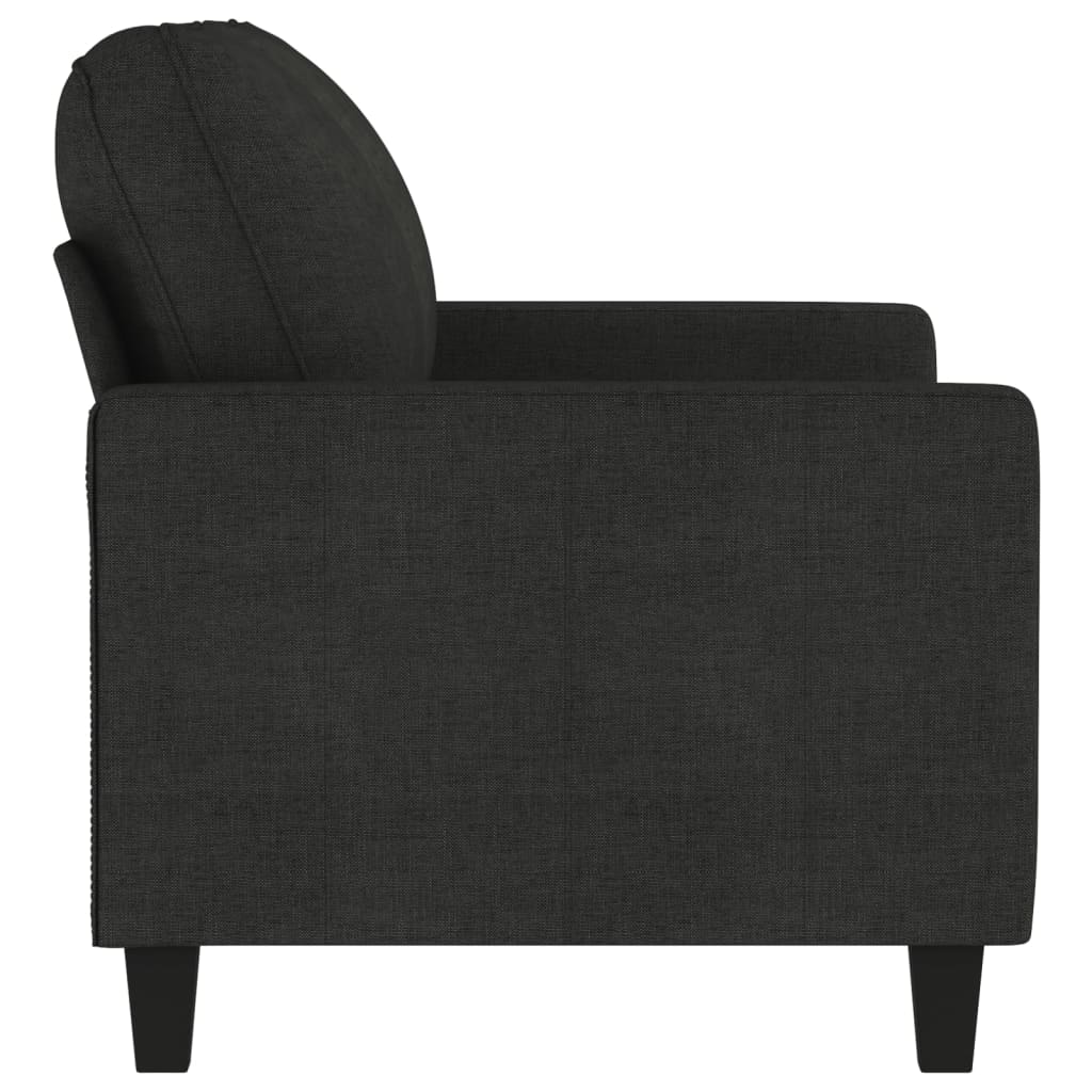 2-seater Sofa Black Fabric (100% polyester), metal frame, textilene