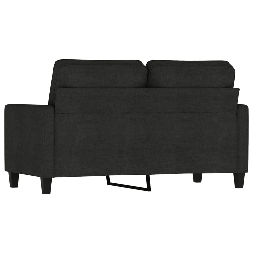 2-seater Sofa Black Fabric (100% polyester), metal frame, textilene