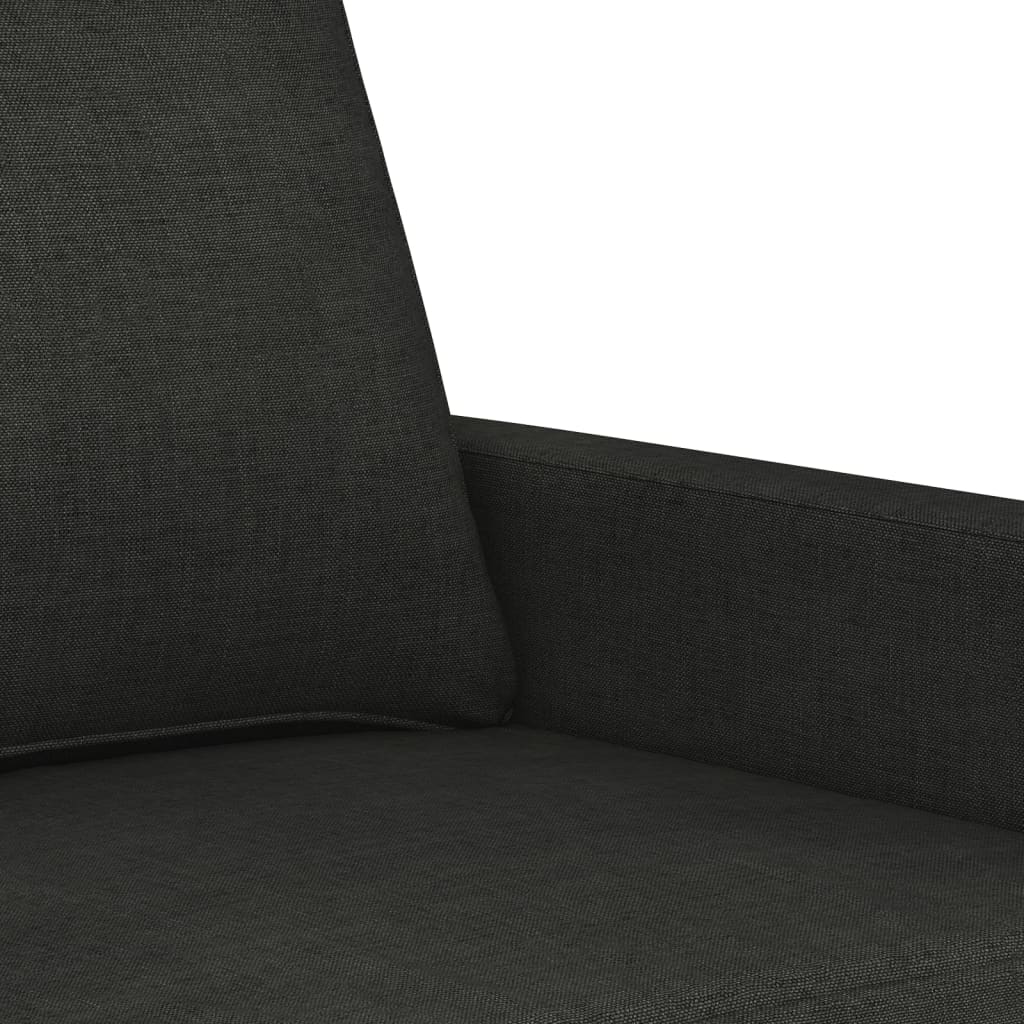 2-seater Sofa Black Fabric (100% polyester), metal frame, textilene