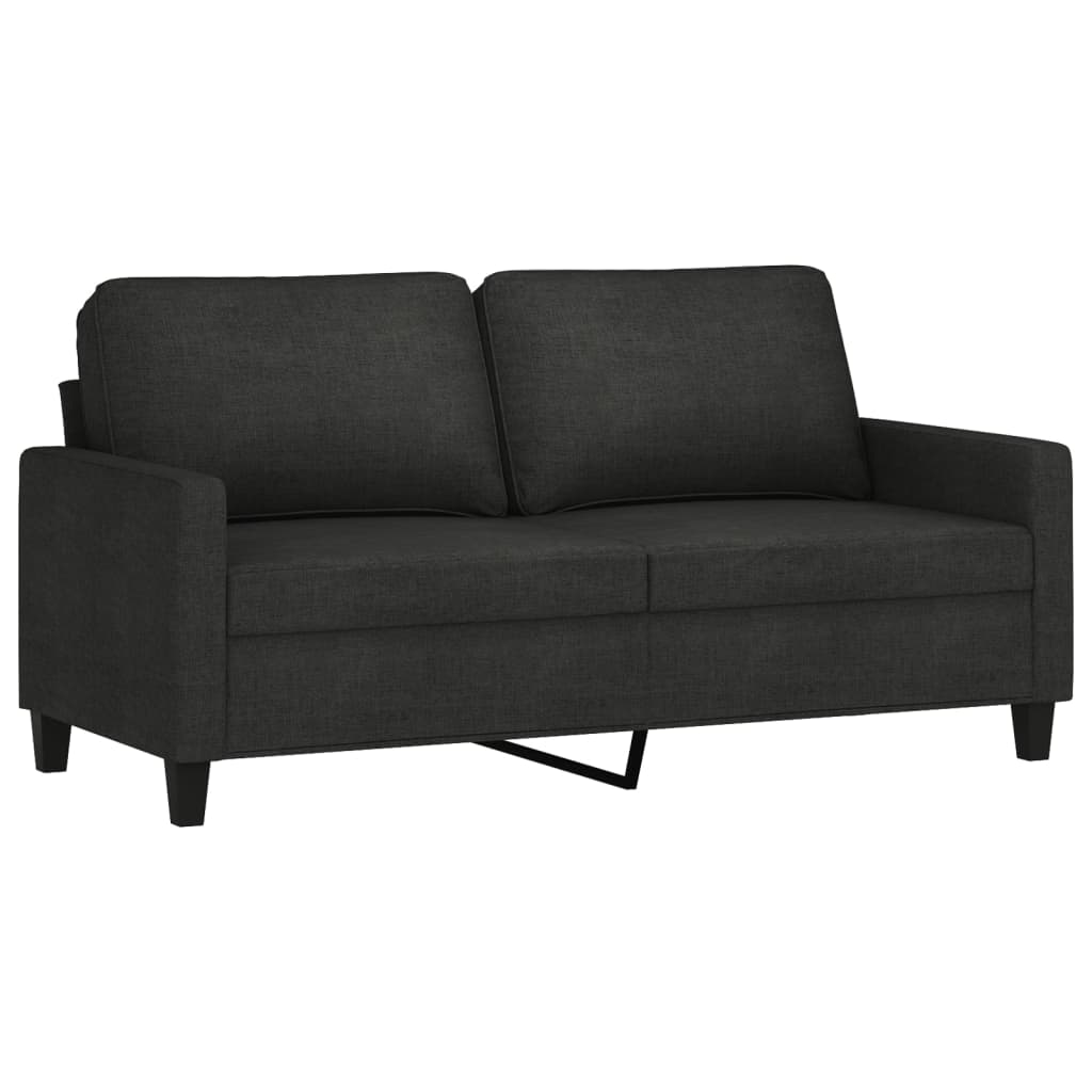 2-seater Sofa Black Fabric (100% polyester), metal, textilene