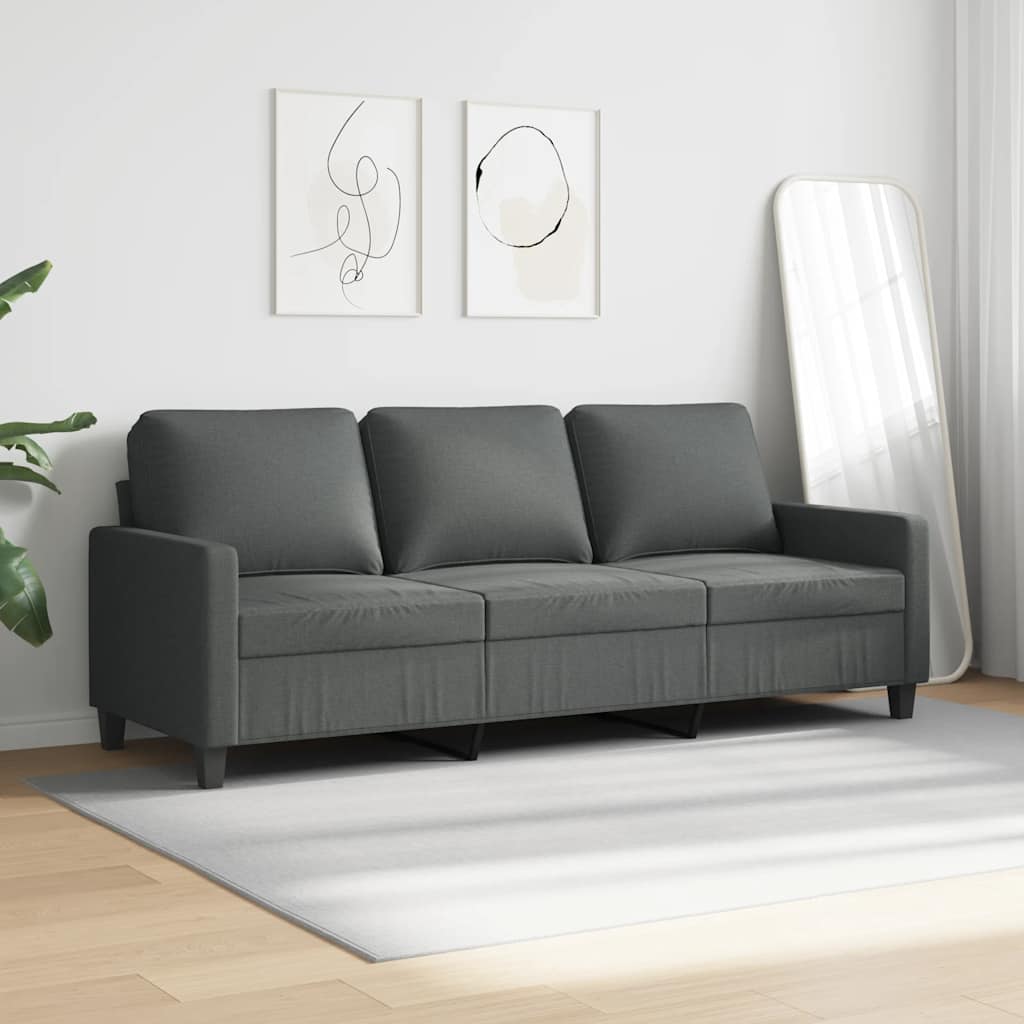 3-Seater Sofa Dark Gray 70.9" Fabric