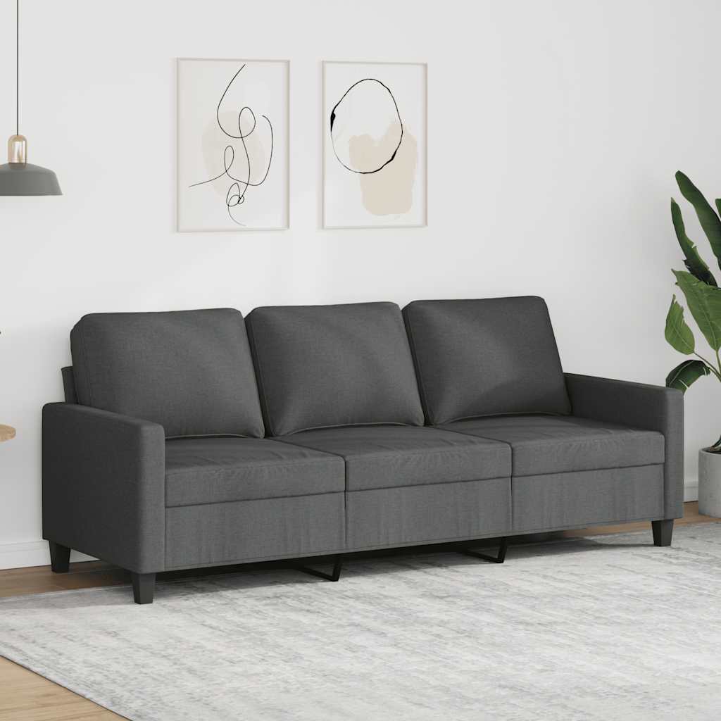 3-Seater Sofa Dark Gray 70.9" Fabric