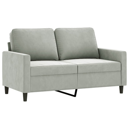2-seater Sofa Light grey Velvet (100% polyester), metal, textilene