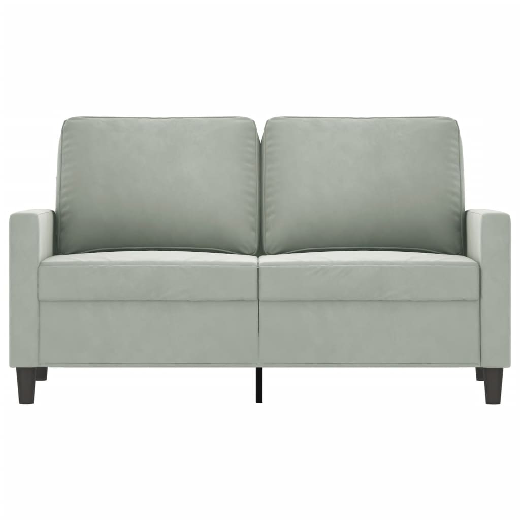 2-seater Sofa Light grey Velvet (100% polyester), metal, textilene