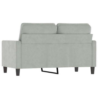 2-seater Sofa Light grey Velvet (100% polyester), metal, textilene