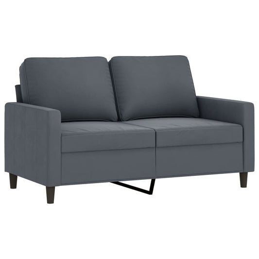 2-seater Sofa Dark grey Velvet (100% polyester), metal, textilene