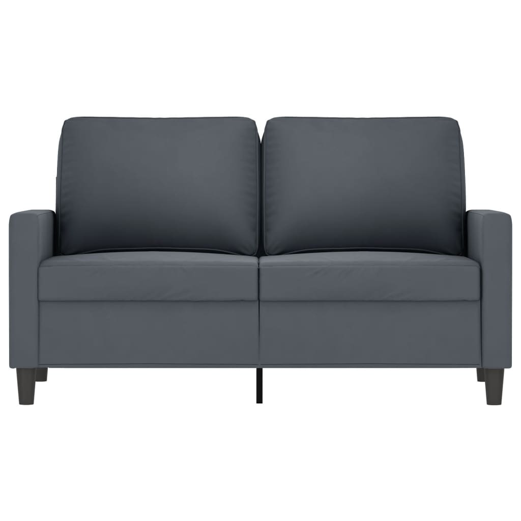 2-seater Sofa Dark grey Velvet (100% polyester), metal, textilene