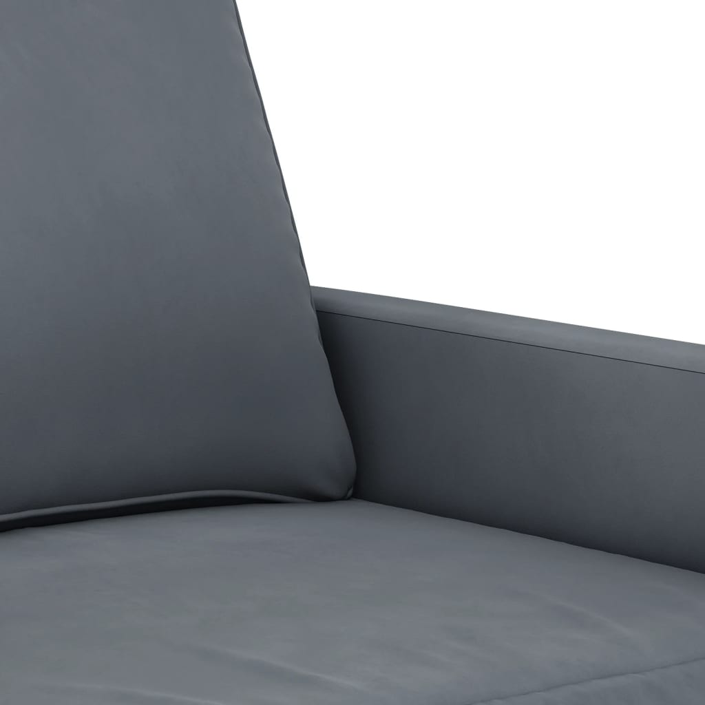 2-seater Sofa Dark grey Velvet (100% polyester), metal, textilene
