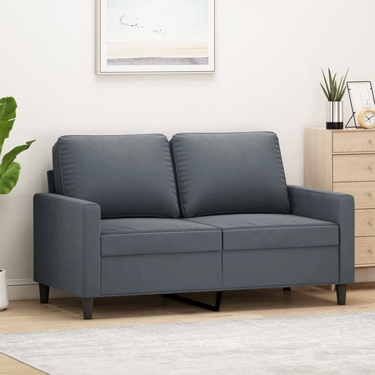 2-seater Sofa Dark grey Velvet (100% polyester), metal, textilene