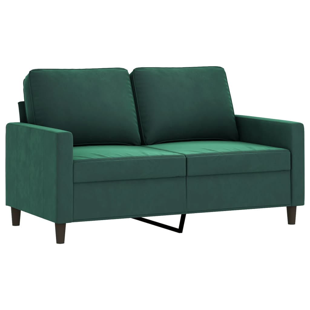 2-seater Sofa Dark green Velvet (100% polyester), metal, textilene