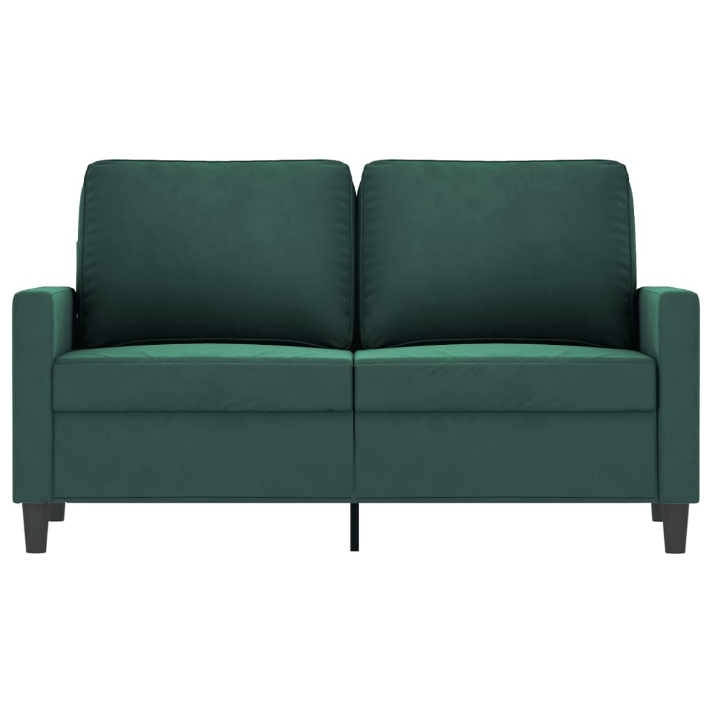 2-seater Sofa Dark green Velvet (100% polyester), metal, textilene