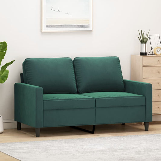 2-seater Sofa Dark green Velvet (100% polyester), metal, textilene