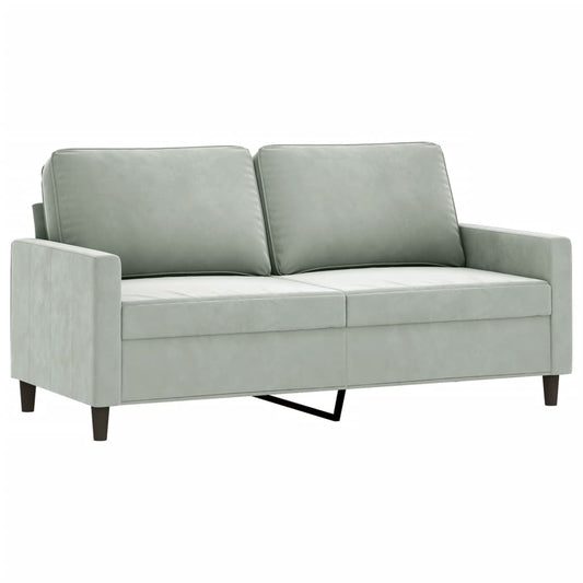 2-seater Sofa Light grey Velvet, Metal, Textilene Medium