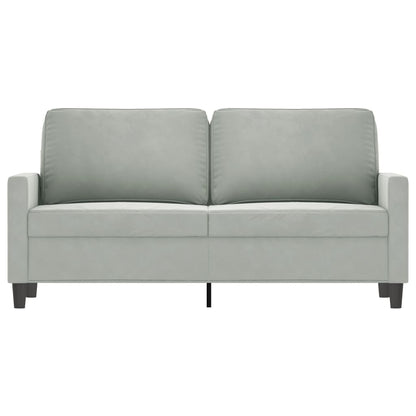 2-seater Sofa Light grey Velvet, Metal, Textilene Medium