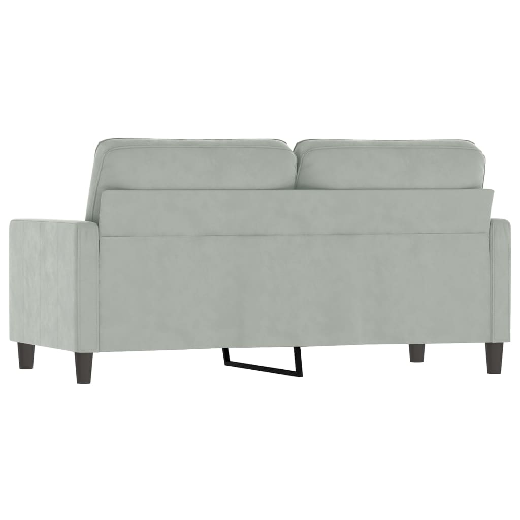 2-seater Sofa Light grey Velvet, Metal, Textilene Medium