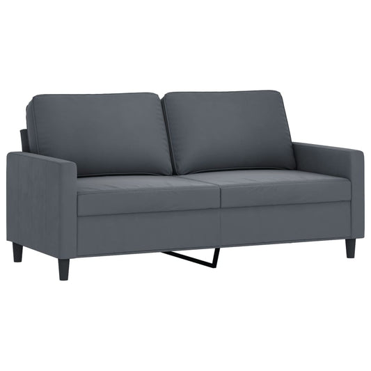 2-seater Sofa Dark grey Velvet (100% polyester), metal, textilene