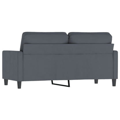 2-seater Sofa Dark grey Velvet (100% polyester), metal, textilene