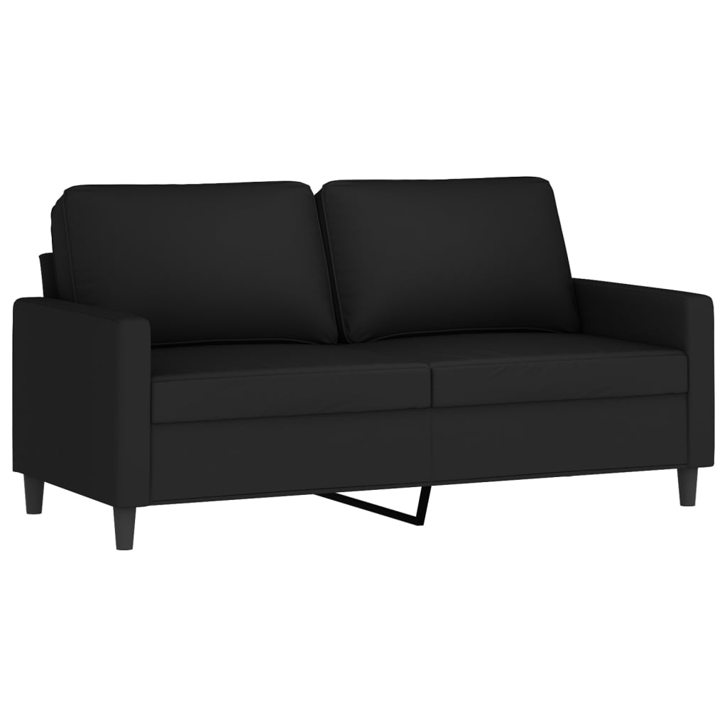 2-seater Sofa Black Velvet (100% polyester), metal, foam
