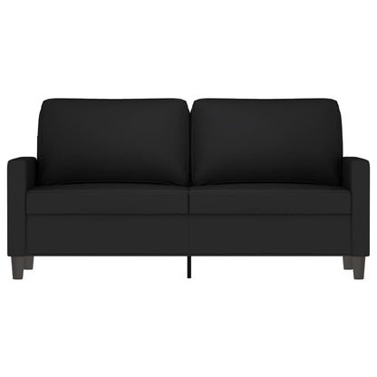 2-seater Sofa Black Velvet (100% polyester), metal, foam