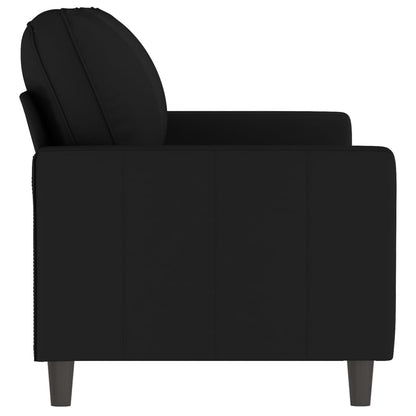 2-seater Sofa Black Velvet (100% polyester), metal, foam