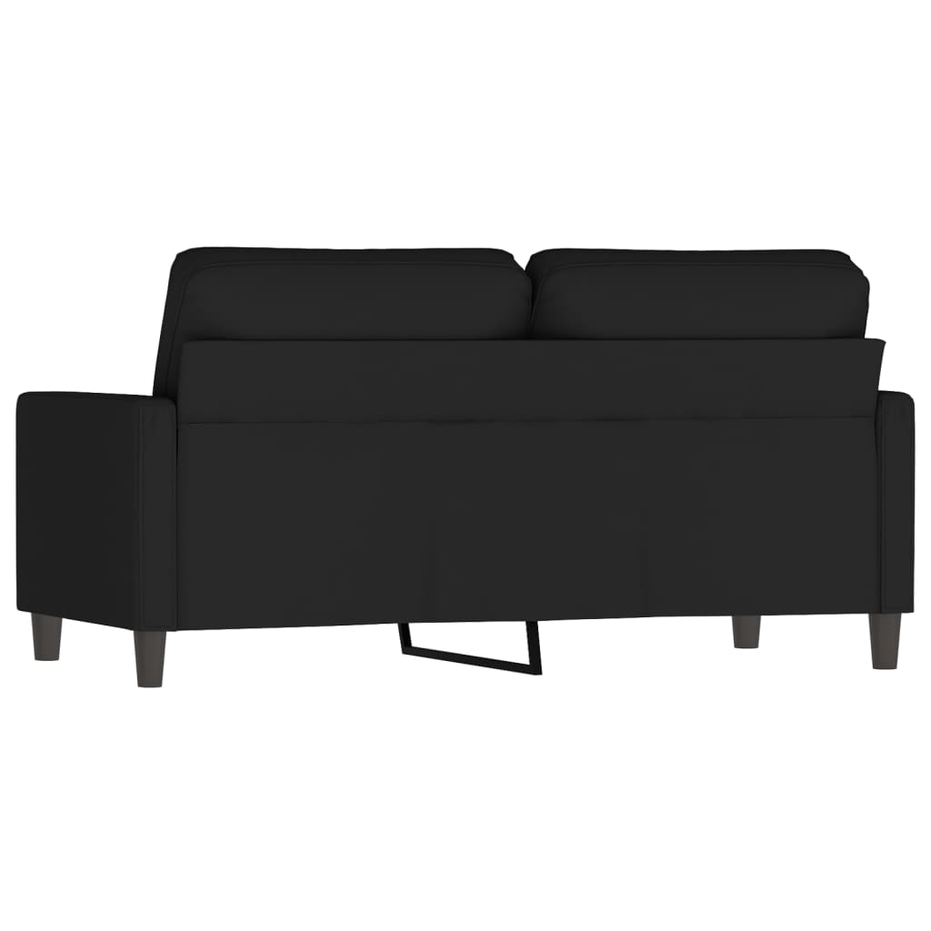 2-seater Sofa Black Velvet (100% polyester), metal, foam