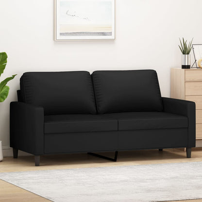 2-seater Sofa Black Velvet (100% polyester), metal, foam