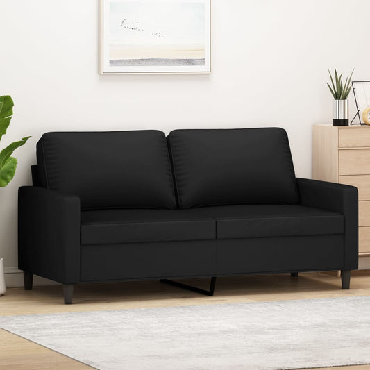 2-seater Sofa Black Velvet (100% polyester), metal, foam