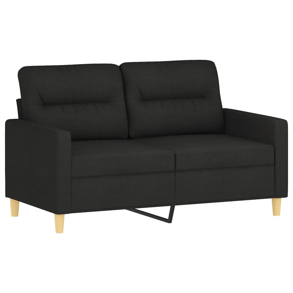 2-seater Sofa Black Fabric (100% polyester), metal, textilene