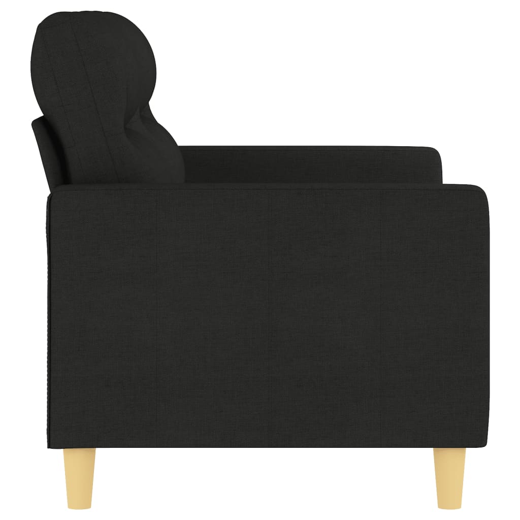 2-seater Sofa Black Fabric (100% polyester), metal, textilene