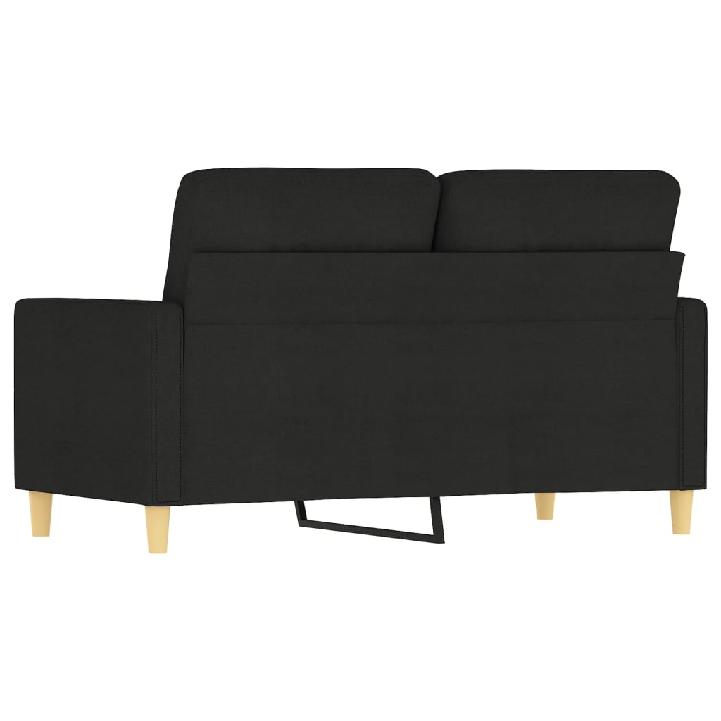 2-seater Sofa Black Fabric (100% polyester), metal, textilene