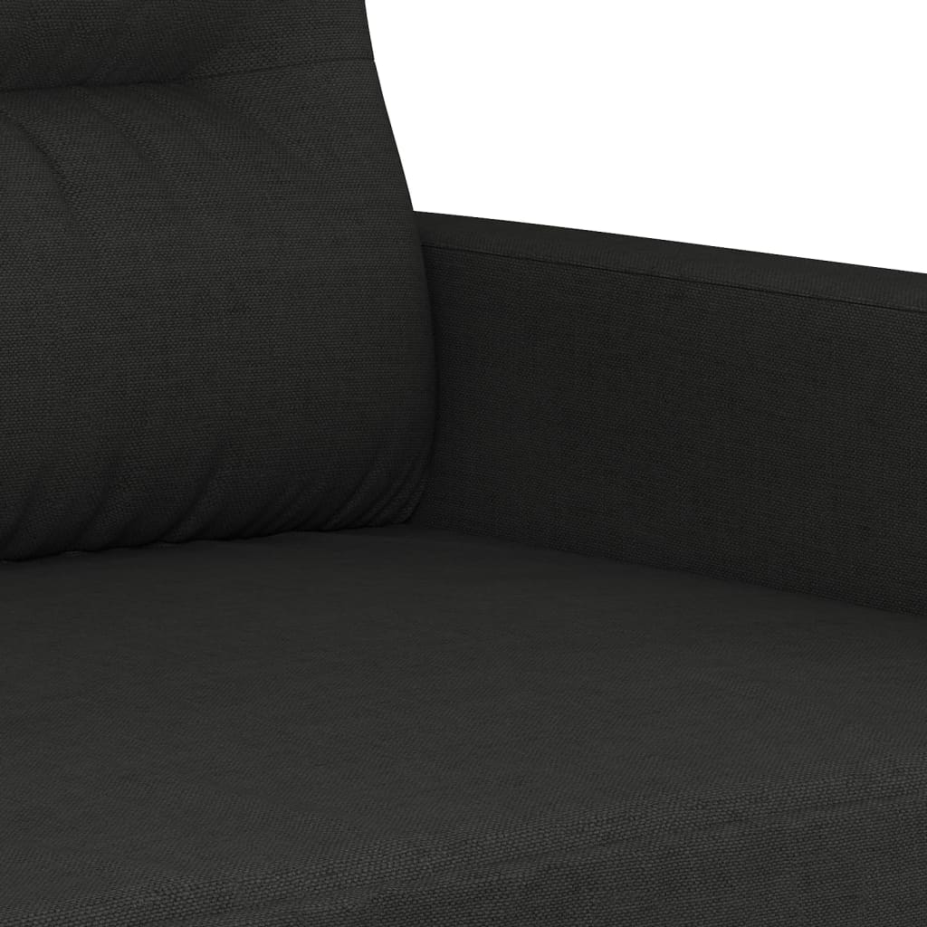 2-seater Sofa Black Fabric (100% polyester), metal, textilene