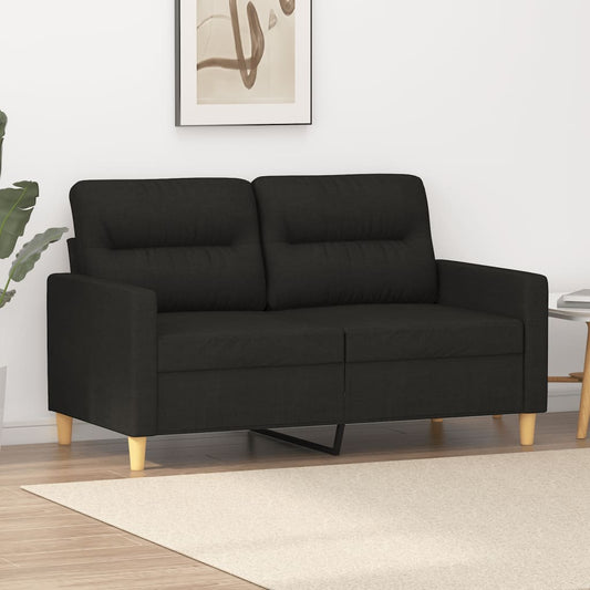 2-seater Sofa Black Fabric (100% polyester), metal, textilene