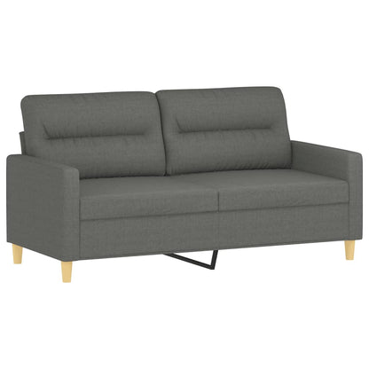 2-Seater Sofa Dark Grey Fabric (100% polyester), metal, textilene