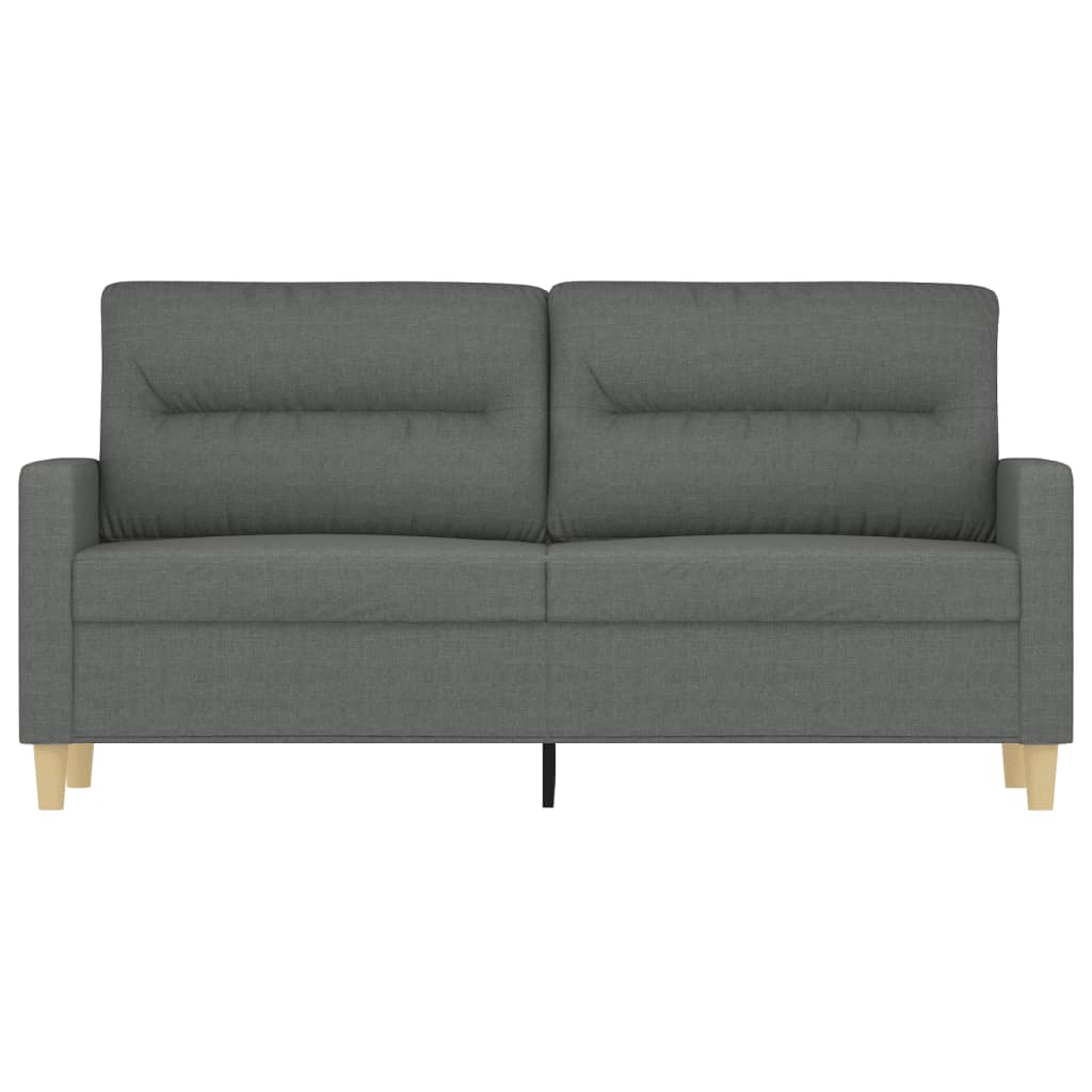 2-Seater Sofa Dark Grey Fabric (100% polyester), metal, textilene