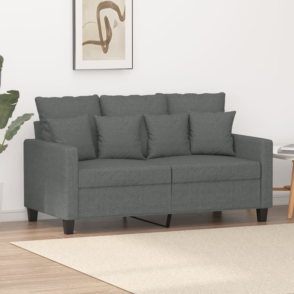 2-seater Sofa Dark Grey Fabric (100% polyester), metal, textilene