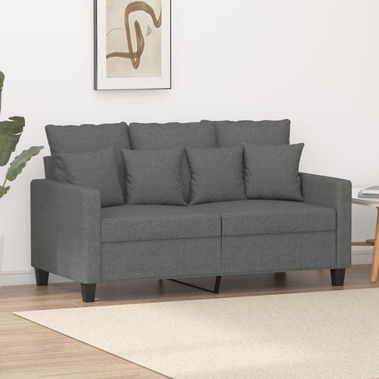 2-seater Sofa Dark Grey Fabric (100% polyester), metal, textilene